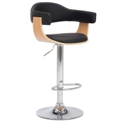 vidaXL Barhocker 2 Stk. Schwarz Bugholz und Kunstleder 