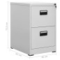 vidaXL Aktenschrank Hellgrau 46x62x72,5 cm Stahl vidaXL Aktenschrank Hellgrau 46x62x72,5 cm Stahl