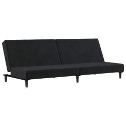 vidaXL Schlafsofa 2-Sitzer Schwarz Samt