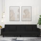 vidaXL Schlafsofa 2-Sitzer mit 2 Kissen Schwarz Samt vidaXL Schlafsofa 2-Sitzer mit 2 Kissen Schwarz Samt