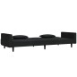 vidaXL Schlafsofa 2-Sitzer mit 2 Kissen Schwarz Samt vidaXL Schlafsofa 2-Sitzer mit 2 Kissen Schwarz Samt