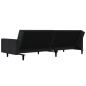 vidaXL Schlafsofa 2-Sitzer mit 2 Kissen Schwarz Samt vidaXL Schlafsofa 2-Sitzer mit 2 Kissen Schwarz Samt