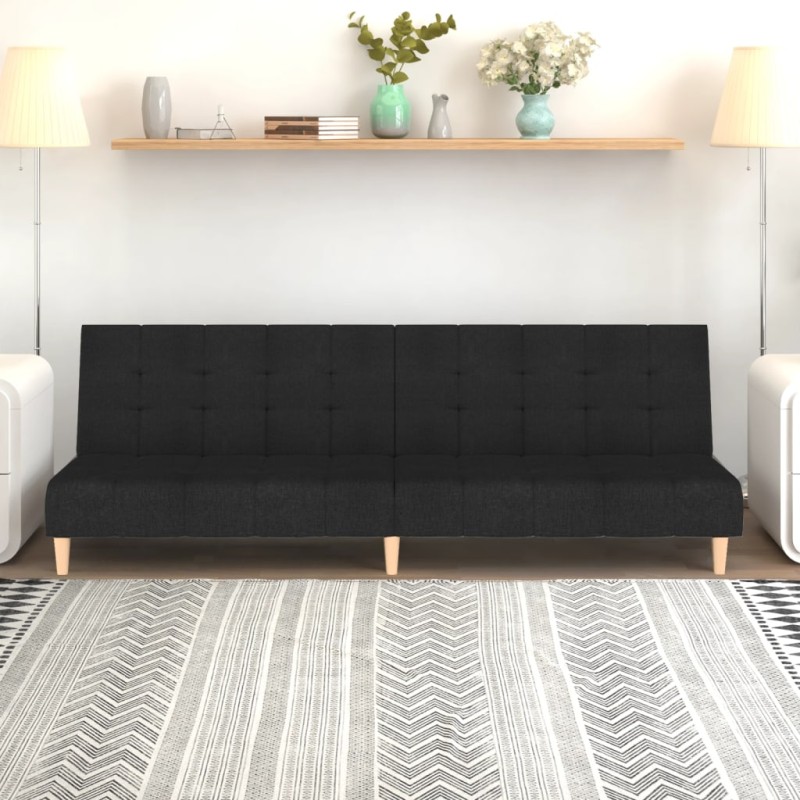 vidaXL Schlafsofa 2-Sitzer Schwarz Stoff vidaXL Schlafsofa 2-Sitzer Schwarz Stoff