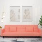 vidaXL Schlafsofa 2-Sitzer mit 2 Kissen Rosa Samt vidaXL Schlafsofa 2-Sitzer mit 2 Kissen Rosa Samt