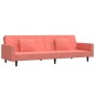 vidaXL Schlafsofa 2-Sitzer mit 2 Kissen Rosa Samt vidaXL Schlafsofa 2-Sitzer mit 2 Kissen Rosa Samt