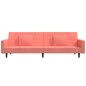 vidaXL Schlafsofa 2-Sitzer mit 2 Kissen Rosa Samt vidaXL Schlafsofa 2-Sitzer mit 2 Kissen Rosa Samt