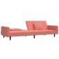 vidaXL Schlafsofa 2-Sitzer mit 2 Kissen Rosa Samt vidaXL Schlafsofa 2-Sitzer mit 2 Kissen Rosa Samt