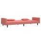 vidaXL Schlafsofa 2-Sitzer mit 2 Kissen Rosa Samt vidaXL Schlafsofa 2-Sitzer mit 2 Kissen Rosa Samt