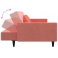 vidaXL Schlafsofa 2-Sitzer mit 2 Kissen Rosa Samt vidaXL Schlafsofa 2-Sitzer mit 2 Kissen Rosa Samt