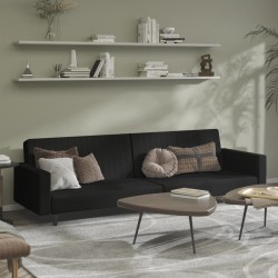 vidaXL Schlafsofa 2-Sitzer Schwarz Samt