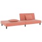 vidaXL Schlafsofa 2-Sitzer mit 2 Kissen Rosa Samt vidaXL Schlafsofa 2-Sitzer mit 2 Kissen Rosa Samt