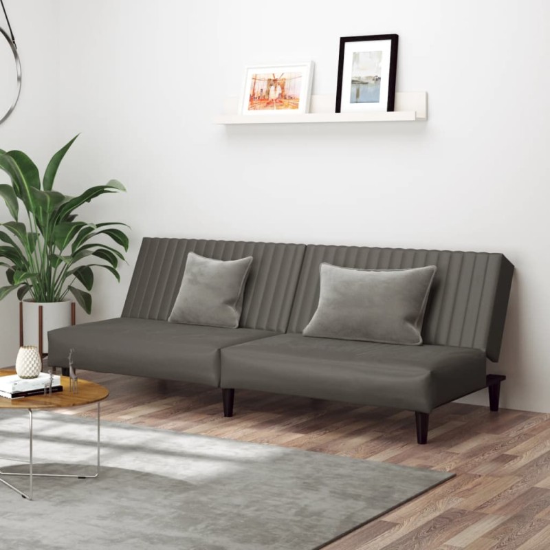 vidaXL Schlafsofa 2-Sitzer Grau Kunstleder vidaXL Schlafsofa 2-Sitzer Grau Kunstleder