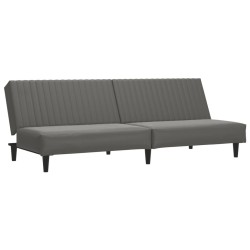 vidaXL Schlafsofa 2-Sitzer Grau Kunstleder