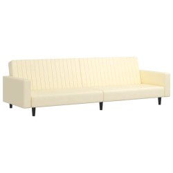 vidaXL Schlafsofa 2-Sitzer Creme Kunstleder