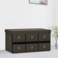 vidaXL Faltbank mit Stauraum Dunkelbraun 76x38x38 cm Leinenoptik vidaXL Faltbank mit Stauraum Dunkelbraun 76x38x38 cm Leinenoptik