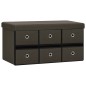 vidaXL Faltbank mit Stauraum Dunkelbraun 76x38x38 cm Leinenoptik vidaXL Faltbank mit Stauraum Dunkelbraun 76x38x38 cm Leinenoptik