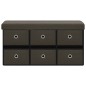 vidaXL Faltbank mit Stauraum Dunkelbraun 76x38x38 cm Leinenoptik vidaXL Faltbank mit Stauraum Dunkelbraun 76x38x38 cm Leinenoptik
