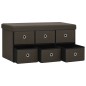 vidaXL Faltbank mit Stauraum Dunkelbraun 76x38x38 cm Leinenoptik vidaXL Faltbank mit Stauraum Dunkelbraun 76x38x38 cm Leinenoptik
