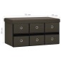 vidaXL Faltbank mit Stauraum Dunkelbraun 76x38x38 cm Leinenoptik vidaXL Faltbank mit Stauraum Dunkelbraun 76x38x38 cm Leinenoptik