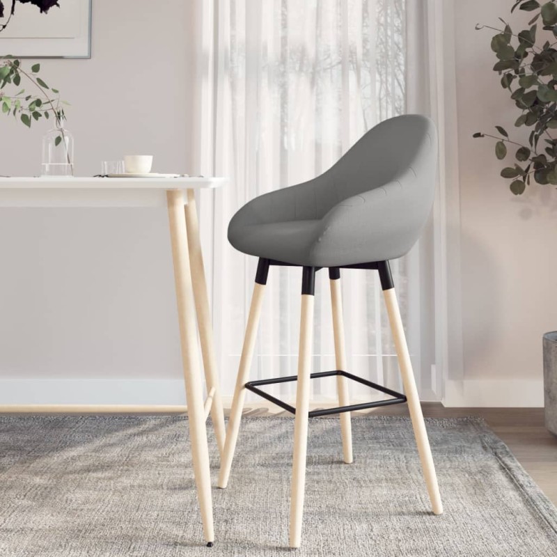 vidaXL Barhocker Hellgrau Stoff vidaXL Barhocker Hellgrau Stoff