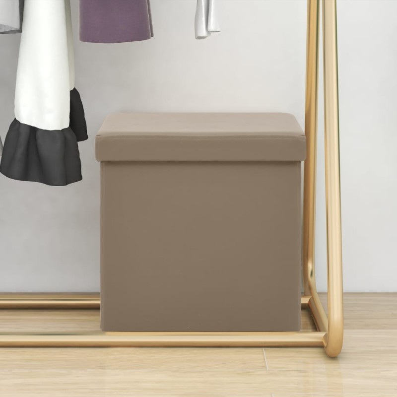vidaXL Hocker mit Stauraum Cappuccino-Braun PVC vidaXL Hocker mit Stauraum Cappuccino-Braun PVC