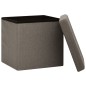 vidaXL Hocker mit Stauraum 2 Stk. Taupe Leinenoptik vidaXL Hocker mit Stauraum 2 Stk. Taupe Leinenoptik