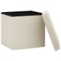vidaXL Hocker mit Stauraum 2 Stk. Cremeweiß Leinenoptik vidaXL Hocker mit Stauraum 2 Stk. Cremeweiß Leinenoptik