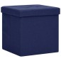 vidaXL Hocker mit Stauraum Blau Leinenoptik vidaXL Hocker mit Stauraum Blau Leinenoptik