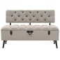 vidaXL Sitzbank mit Stauraum und Rückenlehne 110cm Creme Stoff vidaXL Sitzbank mit Stauraum und Rückenlehne 110cm Creme Stoff