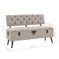 vidaXL Sitzbank mit Stauraum und Rückenlehne 110cm Creme Stoff vidaXL Sitzbank mit Stauraum und Rückenlehne 110cm Creme Stoff