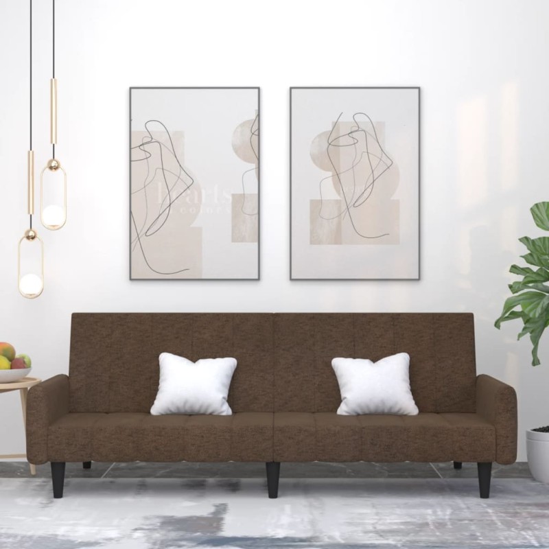 vidaXL Schlafsofa 2-Sitzer Braun Mikrofasergewebe vidaXL Schlafsofa 2-Sitzer Braun Mikrofasergewebe