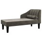 vidaXL Chaiselongue mit Nackenrolle Dunkelgrau Samt vidaXL Chaiselongue mit Nackenrolle Dunkelgrau Samt