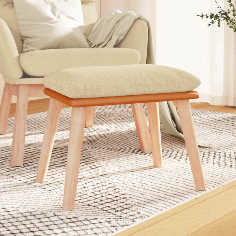 vidaXL Fußhocker Creme 45x29,5x35 cm Stoff und Kunstleder vidaXL Fußhocker Creme 45x29,5x35 cm Stoff und Kunstleder