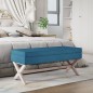 vidaXL Hocker mit Stauraum Blau 110x45x49 cm Samt vidaXL Hocker mit Stauraum Blau 110x45x49 cm Samt