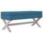 vidaXL Hocker mit Stauraum Blau 110x45x49 cm Samt vidaXL Hocker mit Stauraum Blau 110x45x49 cm Samt