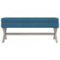 vidaXL Hocker mit Stauraum Blau 110x45x49 cm Samt vidaXL Hocker mit Stauraum Blau 110x45x49 cm Samt