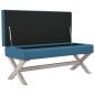 vidaXL Hocker mit Stauraum Blau 110x45x49 cm Samt vidaXL Hocker mit Stauraum Blau 110x45x49 cm Samt