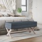 vidaXL Hocker mit Stauraum Dunkelgrau 110x45x49 cm Samt vidaXL Hocker mit Stauraum Dunkelgrau 110x45x49 cm Samt