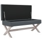 vidaXL Hocker mit Stauraum Dunkelgrau 110x45x49 cm Samt vidaXL Hocker mit Stauraum Dunkelgrau 110x45x49 cm Samt