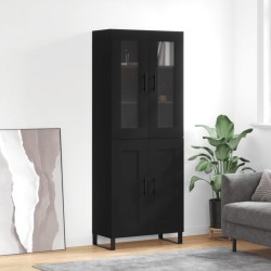 Highboard Schwarz 69,5x34x180 cm Holzwerkstoff