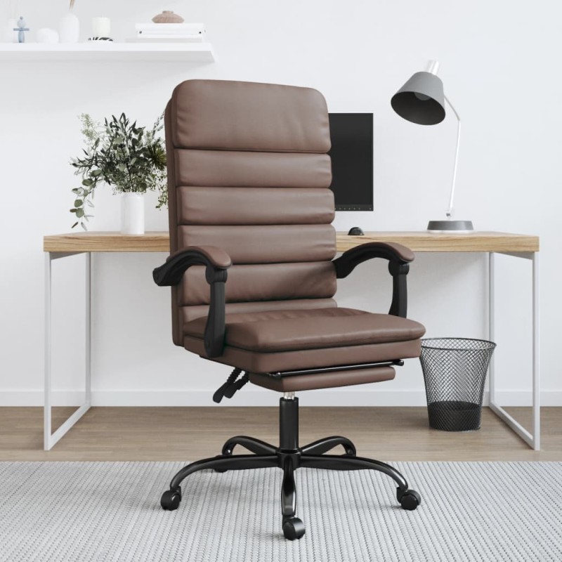 vidaXL Bürostuhl mit Massagefunktion Braun Kunstleder vidaXL Bürostuhl mit Massagefunktion Braun Kunstleder