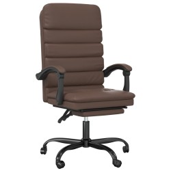 vidaXL Bürostuhl mit Massagefunktion Braun Kunstleder