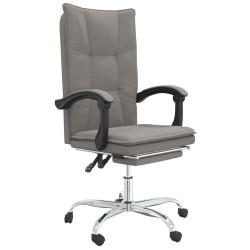 vidaXL Bürostuhl mit Liegefunktion Taupe Stoff