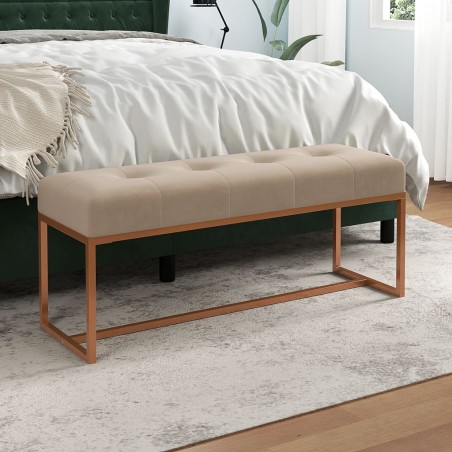 vidaXL Sitzbank Beige 110x36x45 cm Samt