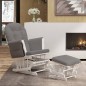 vidaXL Schaukelsessel mit Hocker Gleitend Dunkelgrau Stoff vidaXL Schaukelsessel mit Hocker Gleitend Dunkelgrau Stoff