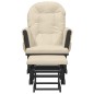 vidaXL Schaukelsessel mit Hocker Gleitend Cremeweiß Stoff vidaXL Schaukelsessel mit Hocker Gleitend Cremeweiß Stoff