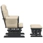 vidaXL Schaukelsessel mit Hocker Gleitend Cremeweiß Stoff vidaXL Schaukelsessel mit Hocker Gleitend Cremeweiß Stoff