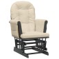 vidaXL Schaukelsessel mit Hocker Gleitend Cremeweiß Stoff vidaXL Schaukelsessel mit Hocker Gleitend Cremeweiß Stoff