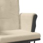vidaXL Schaukelsessel mit Hocker Gleitend Cremeweiß Stoff vidaXL Schaukelsessel mit Hocker Gleitend Cremeweiß Stoff
