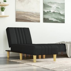 vidaXL Chaiselongue Schwarz Stoff